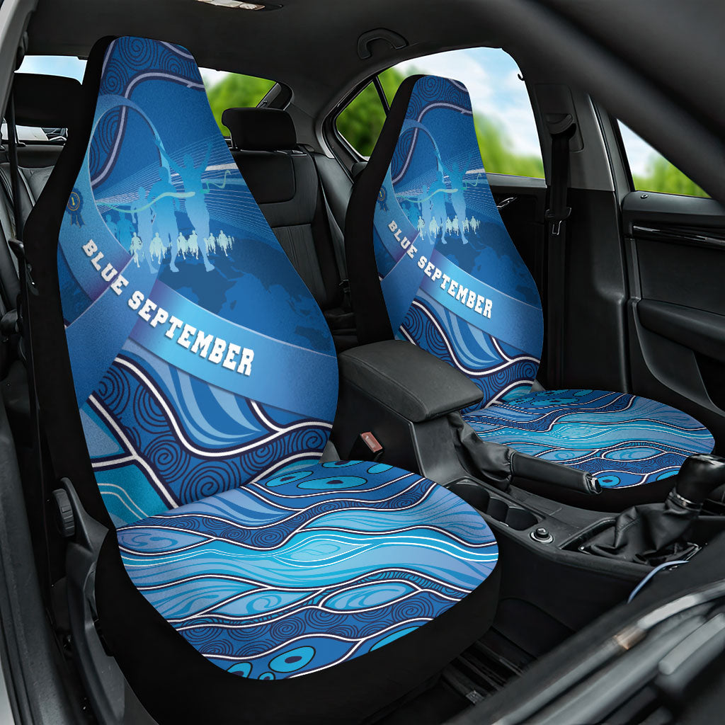 Australia Blue September Running Car Seat Cover Blue Ribbon I'm Running For My Dad