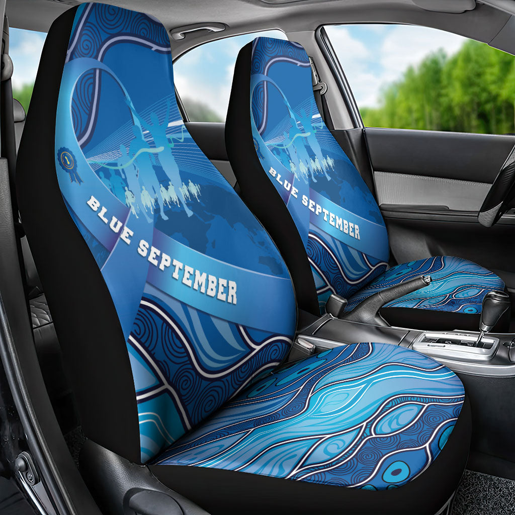 Australia Blue September Running Car Seat Cover Blue Ribbon I'm Running For My Dad