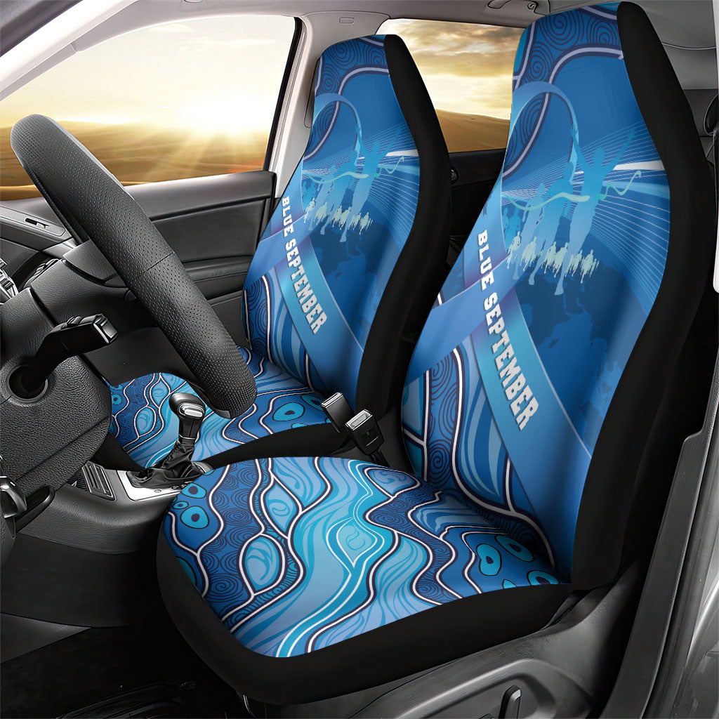 Australia Blue September Running Car Seat Cover Blue Ribbon I'm Running For My Dad