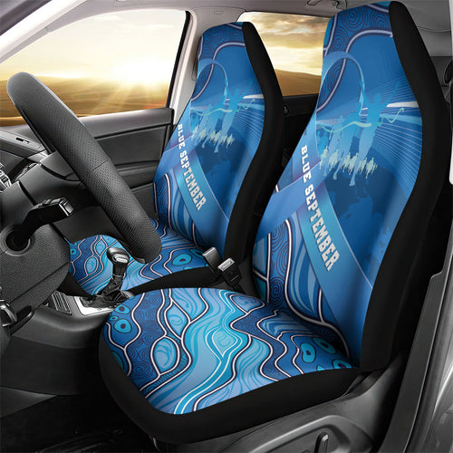 Australia Blue September Running Car Seat Cover Blue Ribbon I'm Running For My Dad