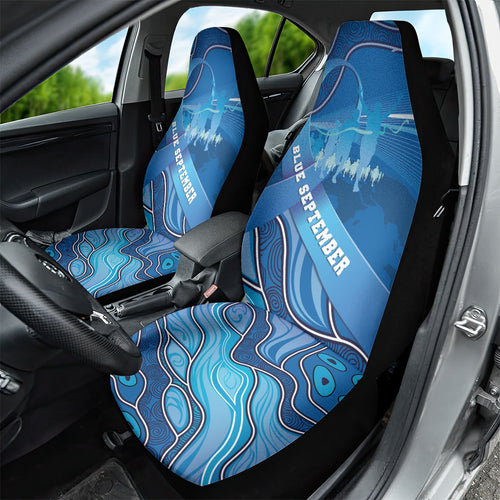 Australia Blue September Running Car Seat Cover Blue Ribbon I'm Running For My Dad