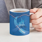 Australia Blue September Running Ceramic Mug Blue Ribbon I'm Running For My Dad