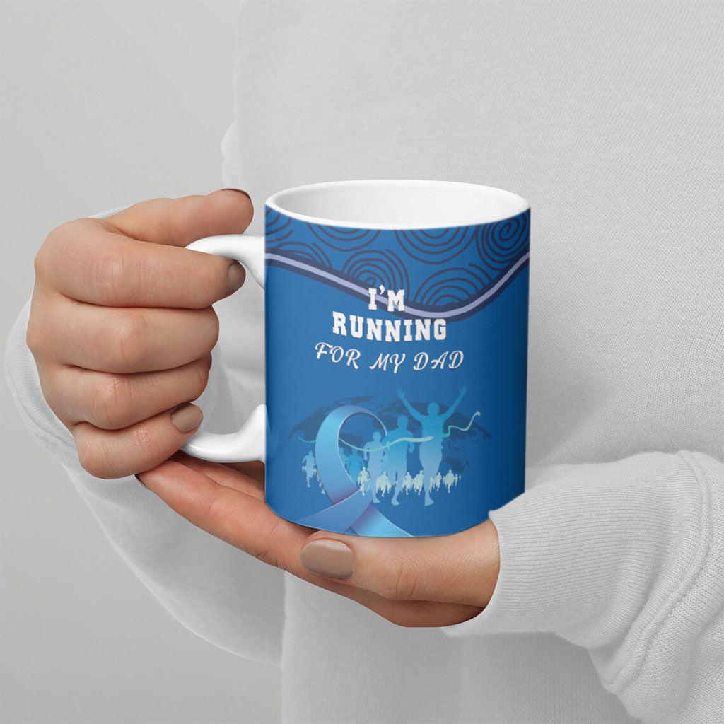 Australia Blue September Running Ceramic Mug Blue Ribbon I'm Running For My Dad