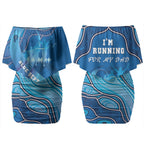 Australia Blue September Running Couples Matching Off Shoulder Short Dress and Hawaiian Shirt Blue Ribbon I'm Running For My Dad