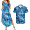 Australia Blue September Running Couples Matching Summer Maxi Dress and Hawaiian Shirt Blue Ribbon I'm Running For My Dad