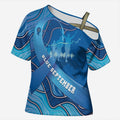 Australia Blue September Running Cross Shoulder Shirt Blue Ribbon I'm Running For My Dad