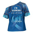 Australia Blue September Running Cross Shoulder Shirt Blue Ribbon I'm Running For My Dad