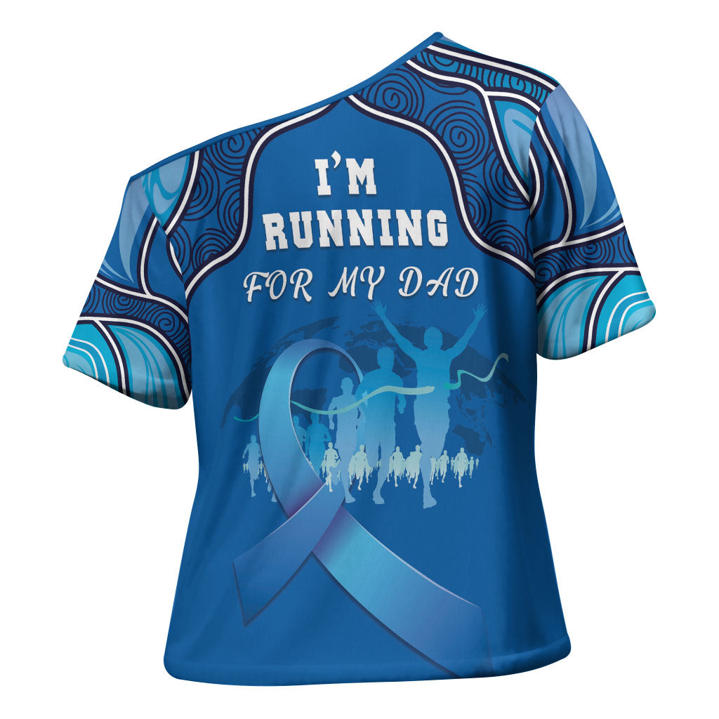 Australia Blue September Running Cross Shoulder Shirt Blue Ribbon I'm Running For My Dad