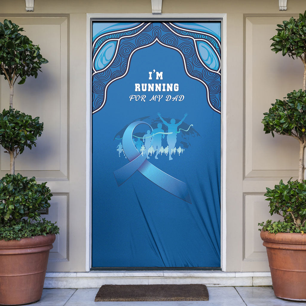 Australia Blue September Running Door Cover Blue Ribbon I'm Running For My Dad