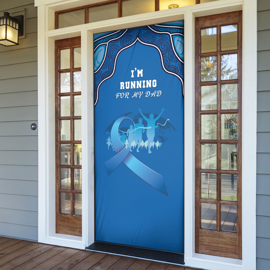 Australia Blue September Running Door Cover Blue Ribbon I'm Running For My Dad