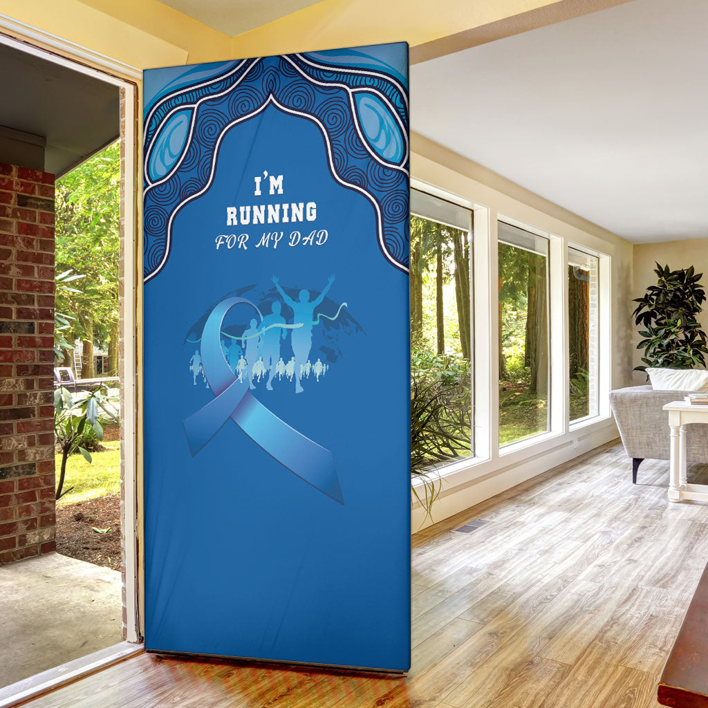 Australia Blue September Running Door Cover Blue Ribbon I'm Running For My Dad