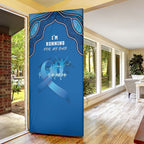 Australia Blue September Running Door Cover Blue Ribbon I'm Running For My Dad