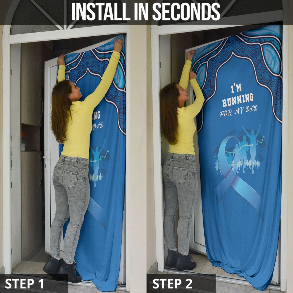 Australia Blue September Running Door Cover Blue Ribbon I'm Running For My Dad