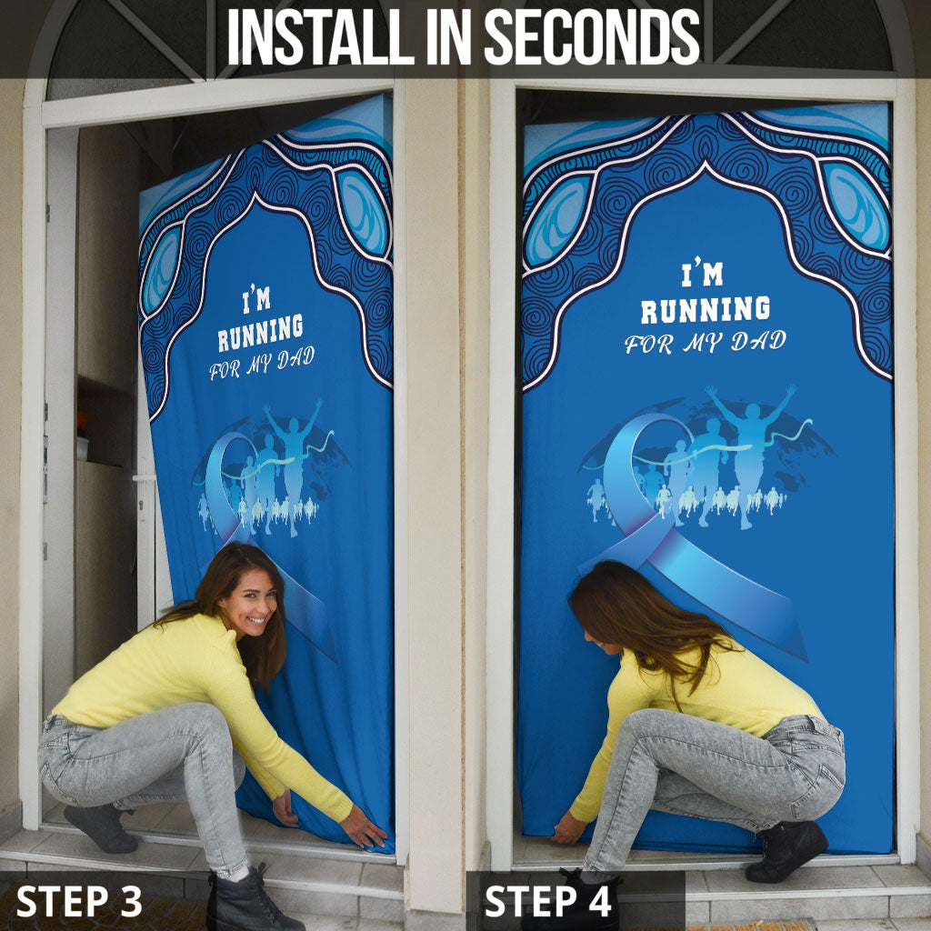Australia Blue September Running Door Cover Blue Ribbon I'm Running For My Dad