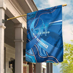 Australia Blue September Running Garden Flag Blue Ribbon I'm Running For My Dad