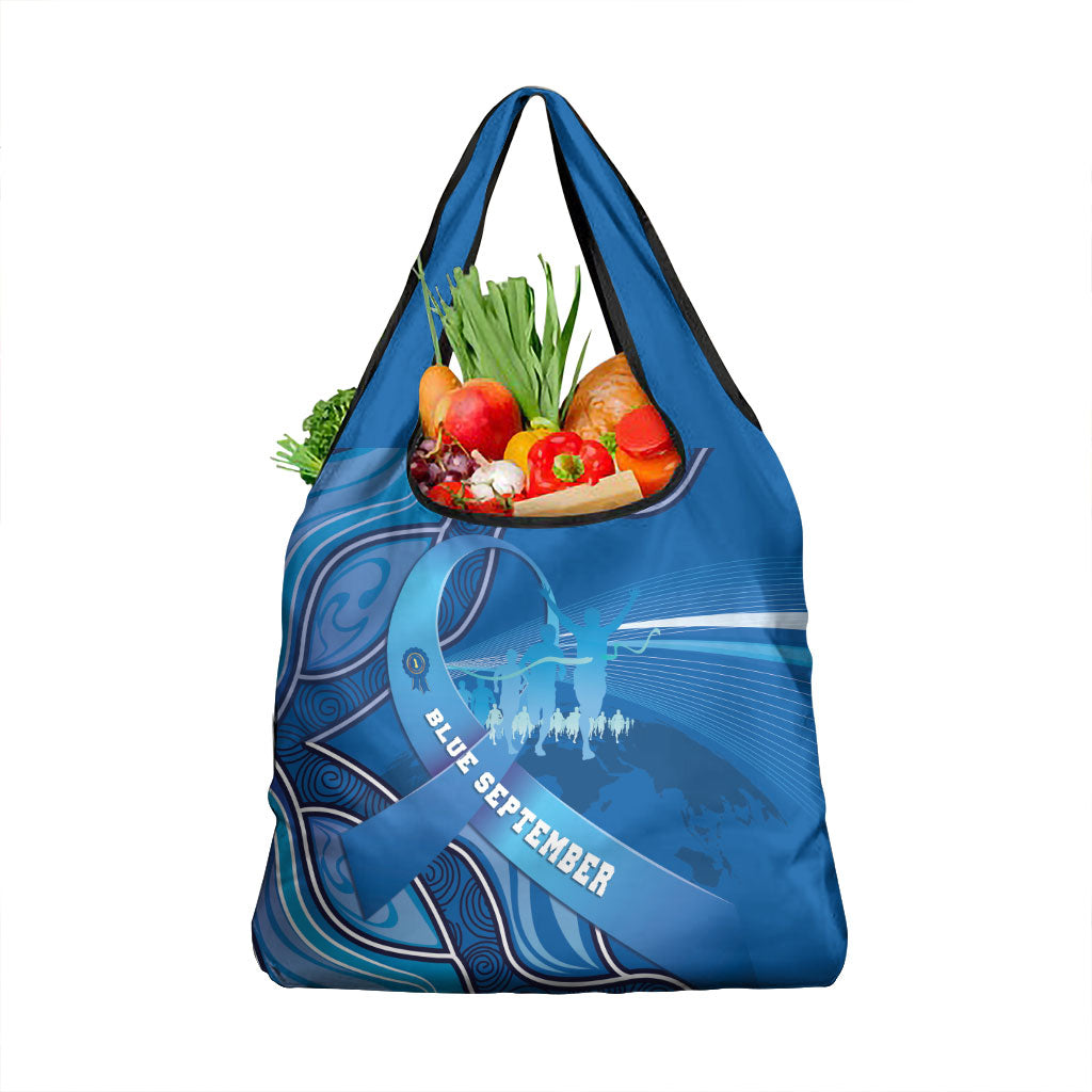 Australia Blue September Running Grocery Bag Blue Ribbon I'm Running For My Dad