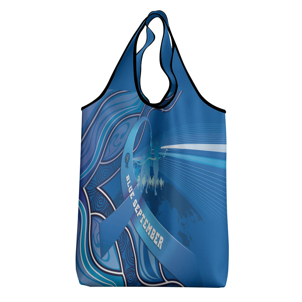 Australia Blue September Running Grocery Bag Blue Ribbon I'm Running For My Dad