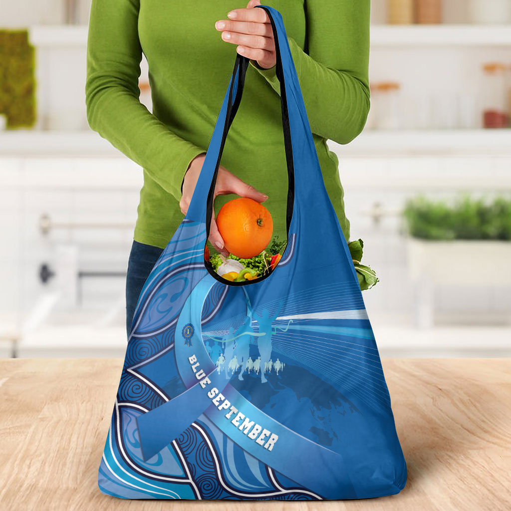 Australia Blue September Running Grocery Bag Blue Ribbon I'm Running For My Dad