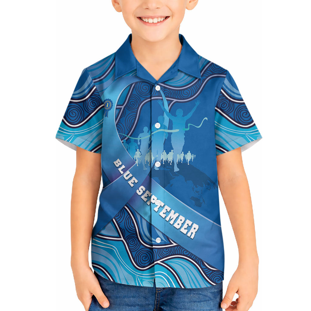 Australia Blue September Running Hawaiian Shirt Blue Ribbon I'm Running For My Dad