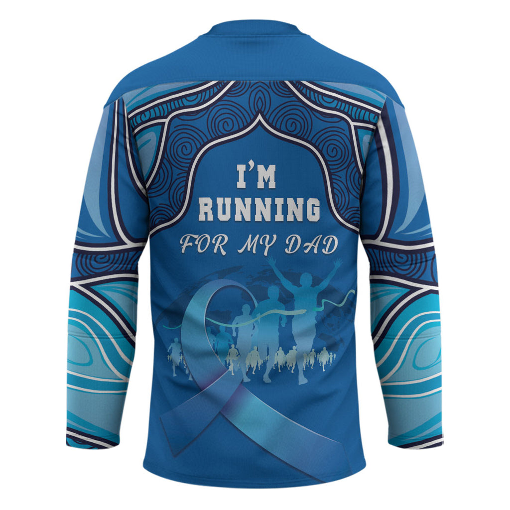 Australia Blue September Running Hockey Jersey Blue Ribbon I'm Running For My Dad