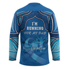 Australia Blue September Running Hockey Jersey Blue Ribbon I'm Running For My Dad