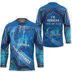 Australia Blue September Running Hockey Jersey Blue Ribbon I'm Running For My Dad