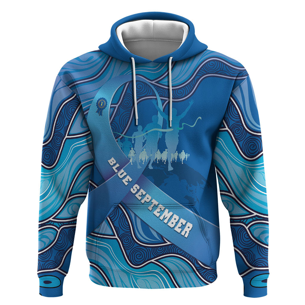 Australia Blue September Running Hoodie Blue Ribbon I'm Running For My Dad