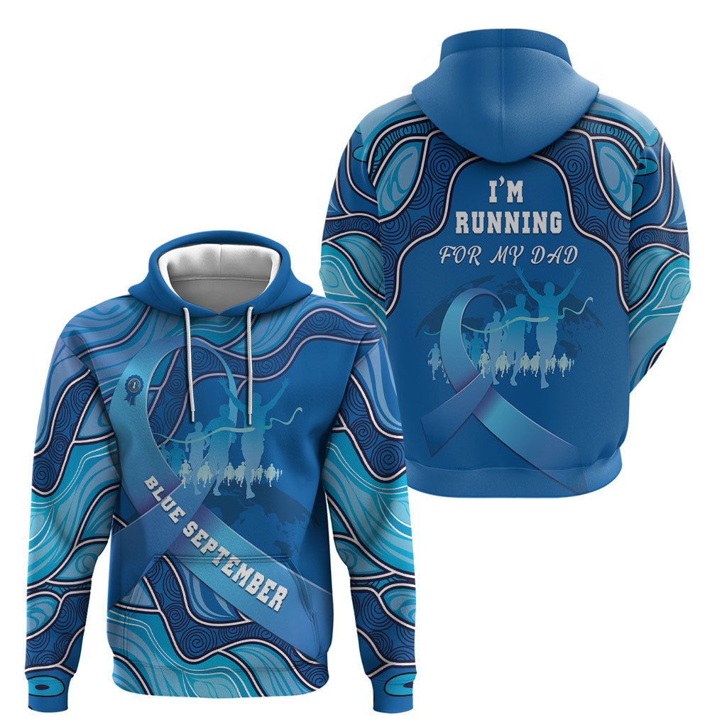 Australia Blue September Running Hoodie Blue Ribbon I'm Running For My Dad
