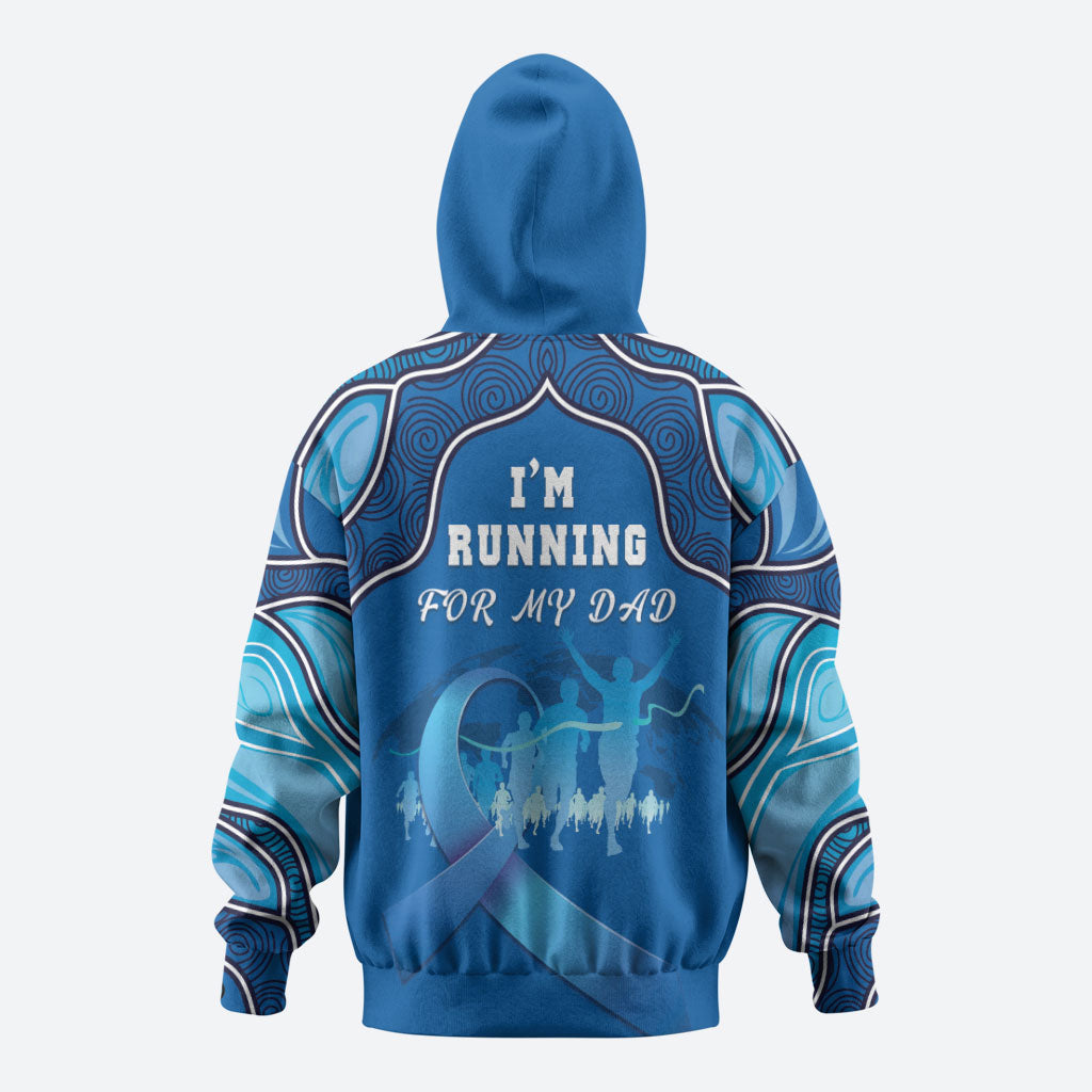 Australia Blue September Running Hoodie Blue Ribbon I'm Running For My Dad