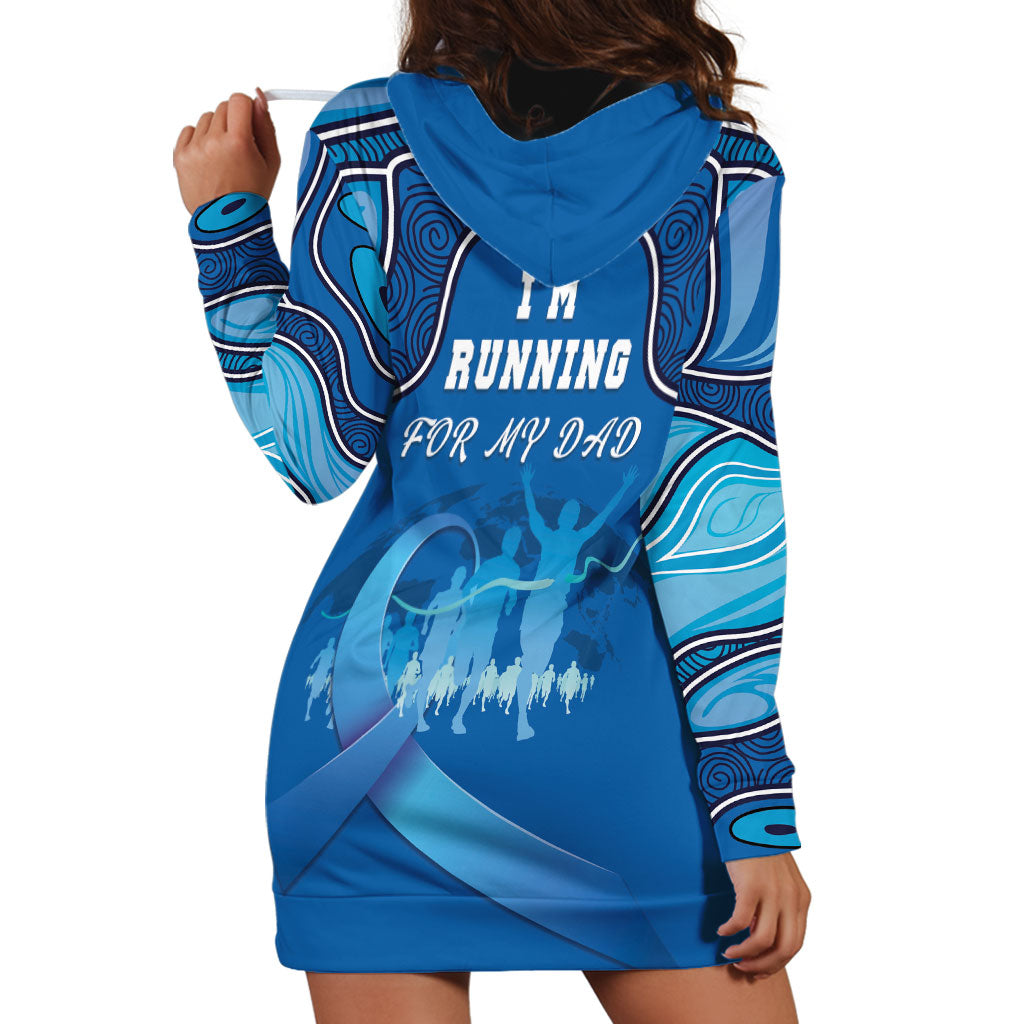Australia Blue September Running Hoodie Dress Blue Ribbon I'm Running For My Dad