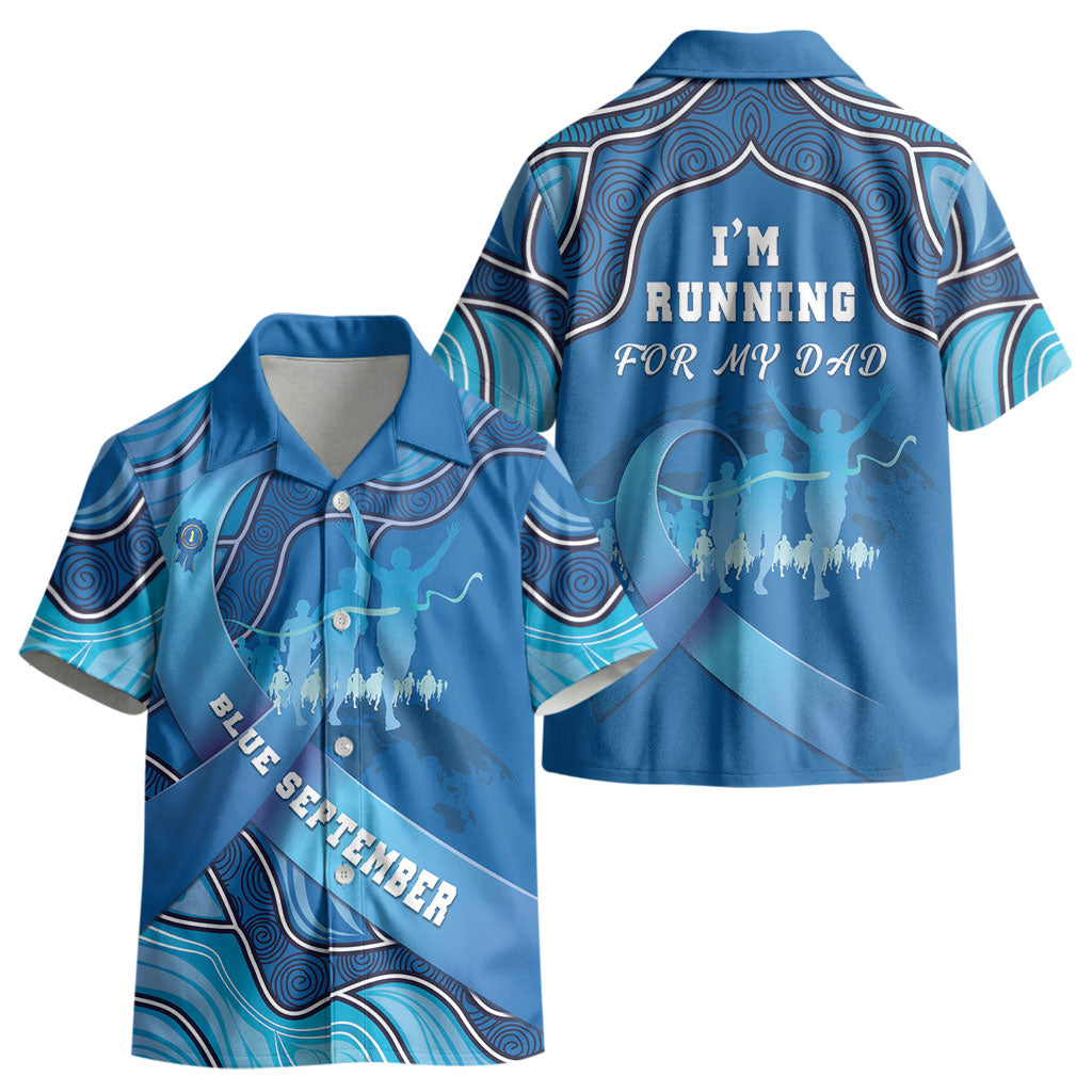 Australia Blue September Running Kid Hawaiian Shirt Blue Ribbon I'm Running For My Dad