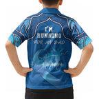 Australia Blue September Running Kid Hawaiian Shirt Blue Ribbon I'm Running For My Dad