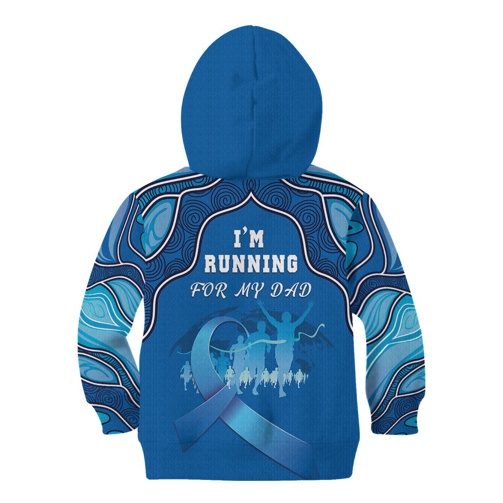 Australia Blue September Running Kid Hoodie Blue Ribbon I'm Running For My Dad