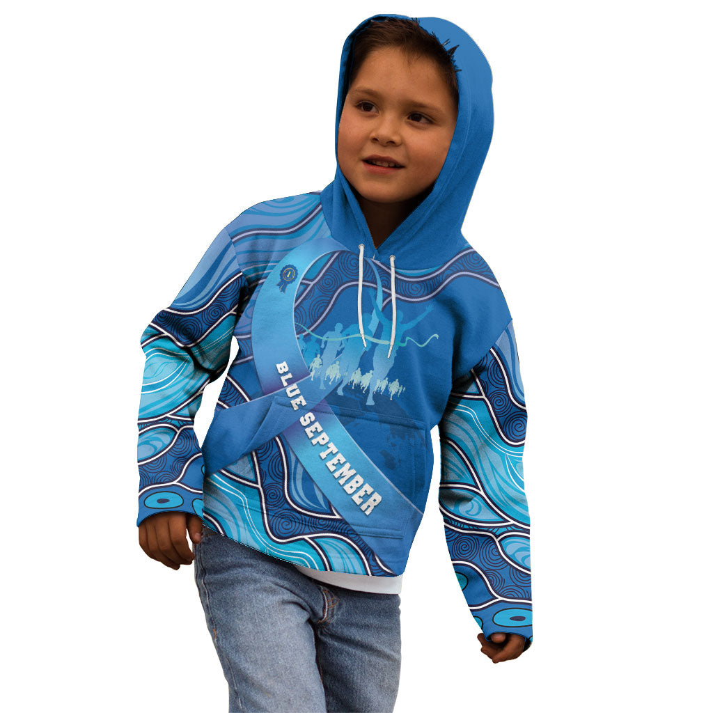Australia Blue September Running Kid Hoodie Blue Ribbon I'm Running For My Dad