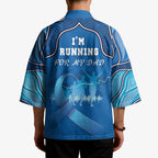 Australia Blue September Running Kimono Blue Ribbon I'm Running For My Dad