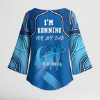 Australia Blue September Running Kimono Sleeve Blouse Blue Ribbon I'm Running For My Dad