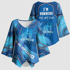 Australia Blue September Running Kimono Sleeve Blouse Blue Ribbon I'm Running For My Dad