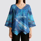 Australia Blue September Running Kimono Sleeve Blouse Blue Ribbon I'm Running For My Dad