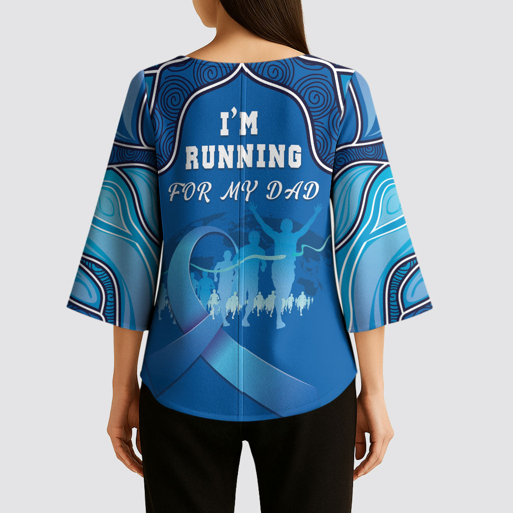 Australia Blue September Running Kimono Sleeve Blouse Blue Ribbon I'm Running For My Dad