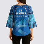 Australia Blue September Running Kimono Sleeve Blouse Blue Ribbon I'm Running For My Dad