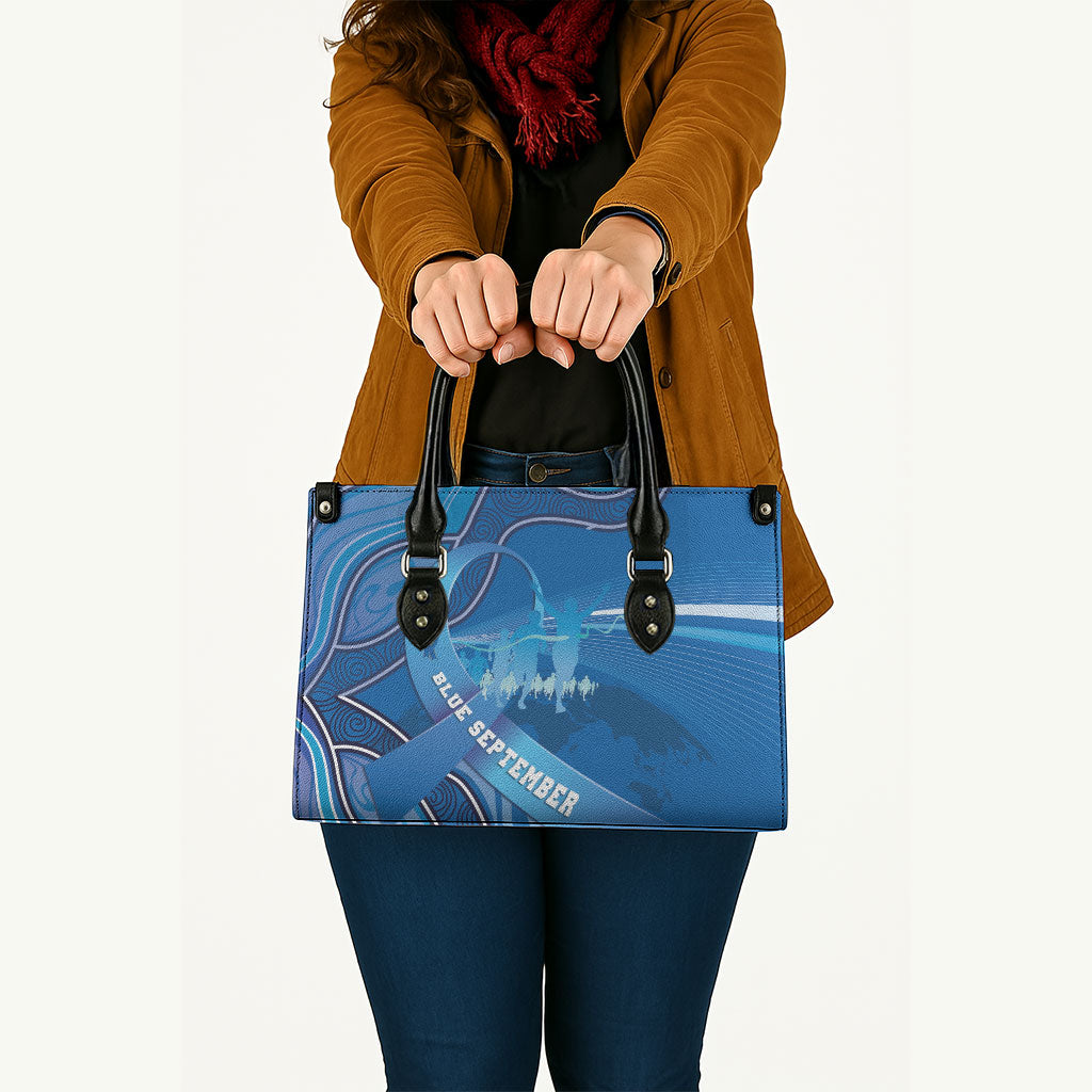 Australia Blue September Running Leather Bag Blue Ribbon I'm Running For My Dad