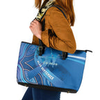 Australia Blue September Running Leather Tote Bag Blue Ribbon I'm Running For My Dad