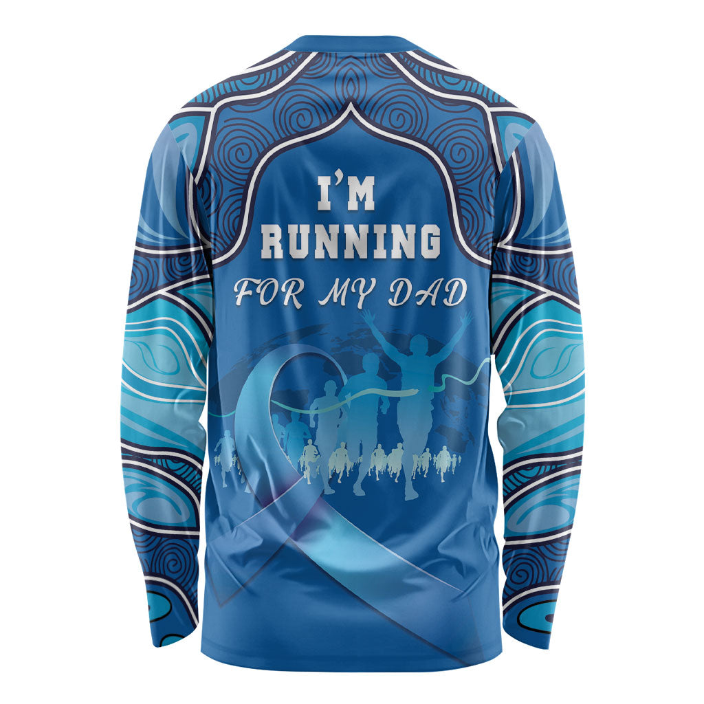 Australia Blue September Running Long Sleeve Shirt Blue Ribbon I'm Running For My Dad