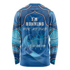 Australia Blue September Running Long Sleeve Shirt Blue Ribbon I'm Running For My Dad