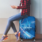 Australia Blue September Running Luggage Cover Blue Ribbon I'm Running For My Dad