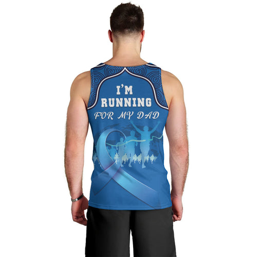 Australia Blue September Running Men Tank Top Blue Ribbon I'm Running For My Dad