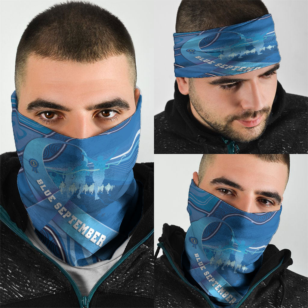 Australia Blue September Running Neck Gaiter Blue Ribbon I'm Running For My Dad