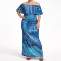 Australia Blue September Running Off Shoulder Maxi Dress Blue Ribbon I'm Running For My Dad