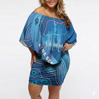 Australia Blue September Running Off Shoulder Short Dress Blue Ribbon I'm Running For My Dad
