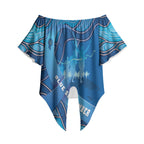 Australia Blue September Running Off Shoulder Wrap Waist Top Blue Ribbon I'm Running For My Dad